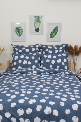 Пододеяльник перкаль Нежность хлопка синий