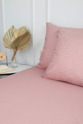 Наволочка из страйп-сатина Комфорт пыльная роза